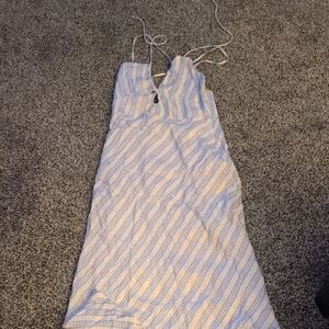 Vici Elegant Blue and White Dress